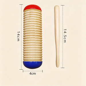 Série d'instruments de percussion Orff en gros : Guiro en bois, jouet musical pour enfants, jouet en bois, tube à sable rouge et bleu - Product Image 4