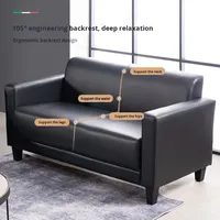 Nouveau canapé de bureau Simple moderne en cuir réception négociation réunion d'affaires simple Double ensemble de trois personnes
