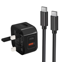 Chargeur HNT UK 20W, câble Type C, PD QC3.0, charge rapide, adaptateur USB C 20W, chargeur rapide Type C pour iPhone