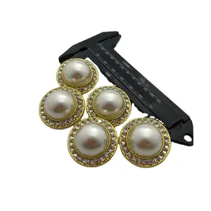 Half Ball Round Woman Hand gefertigte Lady Coat Loop Zink legierung Abs Pearl Shank Mushroom Button für Kleidungs stück