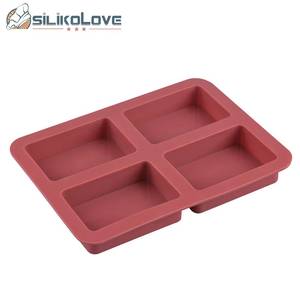 MUYULINS Factory 4-Cavity Rectangular Shape Maker LFGB Platinum Non-Stick BPA-Free <b>Silicone</b> Soap Mold - Product Image 5