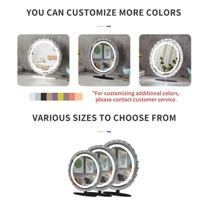 Miroir de maquillage LED à trois couleurs réglables, miroir de table de bureau, miroir de toilette clair - Product Image 4