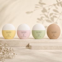 Pot de crème solaire rond de 50 g en gros avec couvercle séparé pour crème solaire SPF et emballage personnalisé avec logo