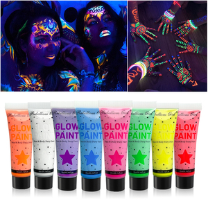 Pintura Corporal Fluorescente <span class=keywords><strong>de</strong></span> 8 Colores Neón que Brilla en <span class=keywords><strong>la</strong></span> Oscuridad, Lavable, <span class=keywords><strong>Maquillaje</strong></span> UV <span class=keywords><strong>para</strong></span> Fiestas <span class=keywords><strong>de</strong></span> <span class=keywords><strong>Halloween</strong></span>, Venta al Por Mayor, Marca Privada - Product Image 3