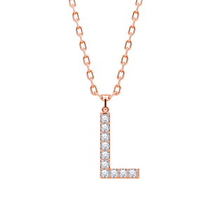 Colgante con Iniciales de la A a la Z Personalizado, Elaborado con Diamantes Cultivados en Laboratorio VVS VS EF en Plata de Ley 925 con Acabado en Oro - Product Image 2
