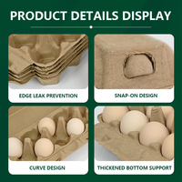 Empaque Ecológico para 7 Huevos, Fabricado con Pulpa Reciclada, Fibra Moldeada, Biodegradable, Resistente a Impactos, Apilable, Bandeja para Huevos OEM