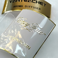 Étiquette de parfum, de boisson, de cosmétique, de logo, de bouteille, plaque signalétique adhésive 3M, sans résidu adhésif, durable, anti-ultraviolet, en aluminium