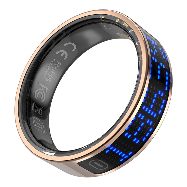 Smart Fitness Ring Touch Screen 24 Hours Health Sleep Monitoring Heart Rate Step Tracking Sports Wearable Ring