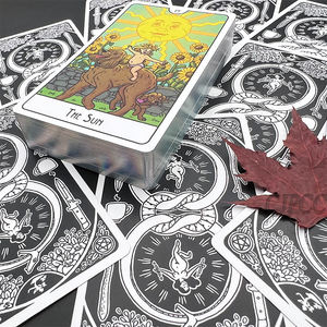 Grandes cartes d'affirmation <span class=keywords><strong>Oracle</strong></span> et Tarot noires, personnalisées en boîte, avec papier d'art 300gsm/400gsm et impression sur mesure - Product Image 1