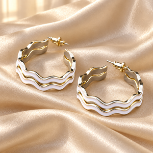 Orecchini a Goccia con Effetto Ondulato per Donne, Design Versatile, Gioielli di Tendenza - Product Image 3