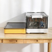 Boîte de rangement pliable en plastique à bon prix avec couvercle, grande capacité, pour l'organisation domestique