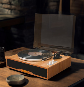 Tourne-disque Bluetooth en vinyle en bois avec cartouche de bobine mobile <span class=keywords><strong>AT3600L</strong></span> tourne-disque Vintage Portable Vintage lecteur de disque stéréo - Product Image 3