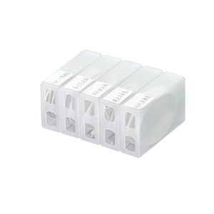 Data Cable <b>Storage</b> Box Rectangle Transparent 5 Pack Stackable <b>Drawer</b> Organizer For <b>Office</b> Desk Charger USB Drive <b>Storage</b> - Product Image 5