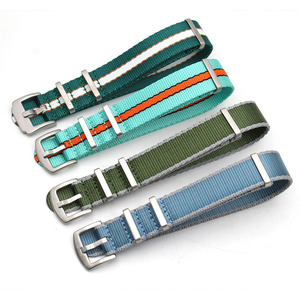<span class=keywords><strong>Bracelet</strong></span> de montre en nylon tissé personnalisable en gros, sangle de montre en nylon réglable de type ceinture de sécurité, provenant de fabricants d'accessoires et de pièces de montre - Product Image 1