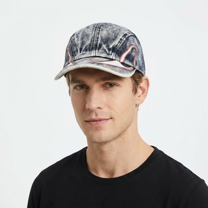 Gorra de Béisbol Unisex de Mezclilla Lavada con Bordado 3D, Estilo Retro, Informal, de 6 Paneles, con Hebilla Metálica - Product Image 6