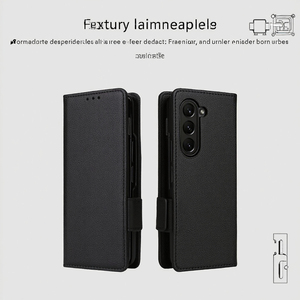 Funda Protectora para Teléfono Z Fold 7, 6, 5, <span class=keywords><strong>4</strong></span> y 3, con Cordón, Ranuras para Tarjetas, Diseño Deportivo con Patrón de Lichi, Resistente a Caídas - Product Image 3