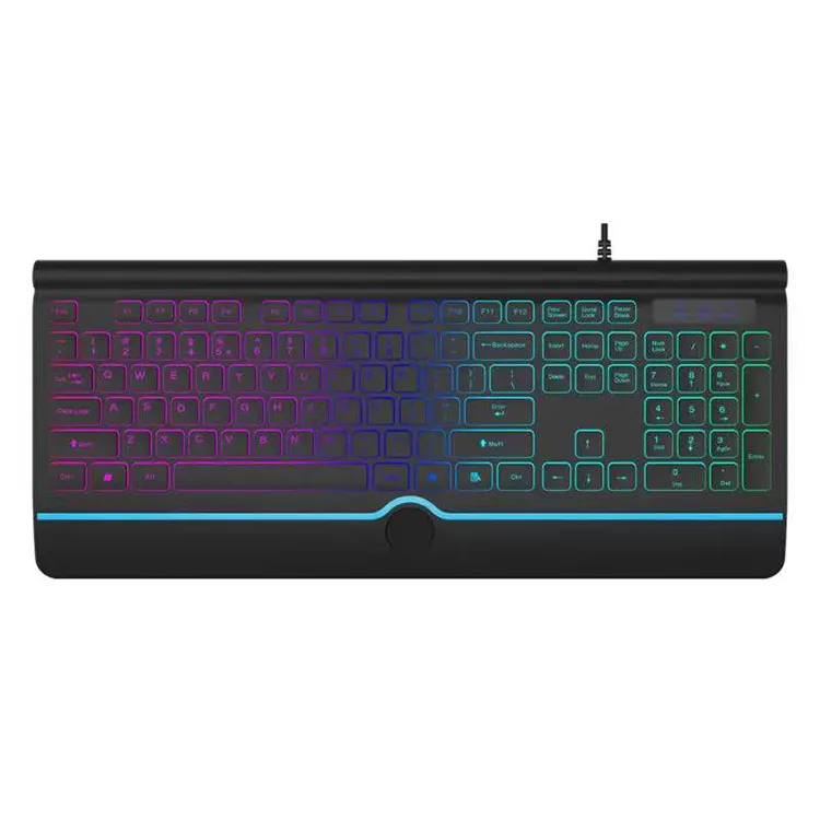 Teclado mecánico para juegos, retroiluminado, LED RGB, 104 teclas, silencioso, para juegos de Windows y PC