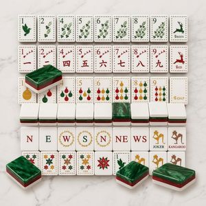 Tuiles de Mahjong Vert Émeraude Américaines de Luxe, Ensemble de Mahjong 4 Couches pour Cadeaux de Noël, Poker et Divertissement - Product Image 4