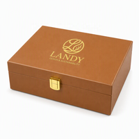 Boîte cadeau en bois MDF de luxe avec logo personnalisé, finition brillante, doublure en cuir noir, pour emballage de parfum, étui pour bougie Attar arabe
