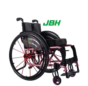 JBH kursi Roda portabel perempuan, kursi roda lipat Manual kecil bepergian luar ruangan