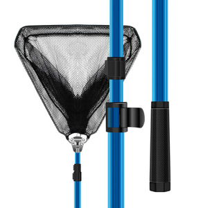 Triangular <b>Landing</b> <b>Net</b> Aluminum Alloy Foldable Retractable Portable Fishing <b>Net</b> Pole 1.8M 2.1M Blue Red - Product Image 1