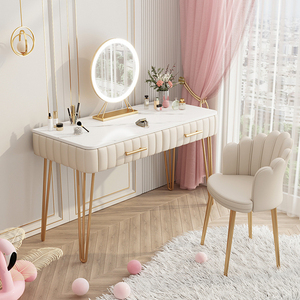 <span class=keywords><strong>Coiffeuse</strong></span> moderne la plus vendue : <span class=keywords><strong>Coiffeuse</strong></span> en bois <span class=keywords><strong>rose</strong></span> pour chambre de fille avec miroir de maquillage éclairé et plateau en pierre durable - Product Image 2