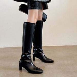 <span class=keywords><strong>Botas</strong></span> Largas Elegantes para Mujer, Otoño Invierno 2024, Punta Cuadrada, Tacón Alto Sexy, para Fiesta, <span class=keywords><strong>Vestido</strong></span> de Graduación, <span class=keywords><strong>Amarillo</strong></span>, Negro, <span class=keywords><strong>Botas</strong></span> hasta la Rodilla - Product Image 3