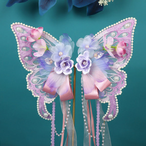 Pinza de Pelo de Mariposa Morada Etérea de Estilo Antiguo Hecha a Mano con Diseño Original 2024 y Cinta Fluida para Maquillaje y - Product Image 2
