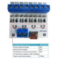 CRTC42QA 4CH TYPE-C USB 3.7V 4.2V Modul Pengisi Daya Baterai LiPo Polymer Li-Ion 42x40x4.5mm untuk ESP32 ESP8266 Raspberry Pi 4
