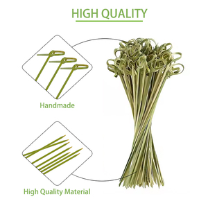 Thực Phẩm Cấp Dài Khô Màu Xanh Lá Cây Tre Hoa Stick Cho Ngoài Trời BBQ Biểu Tượng Tùy Chỉnh <span class=keywords><strong>Teppo</strong></span> Tre Knot Xiên Cho Nhà Sử Dụng Cắm Trại - Product Image 4