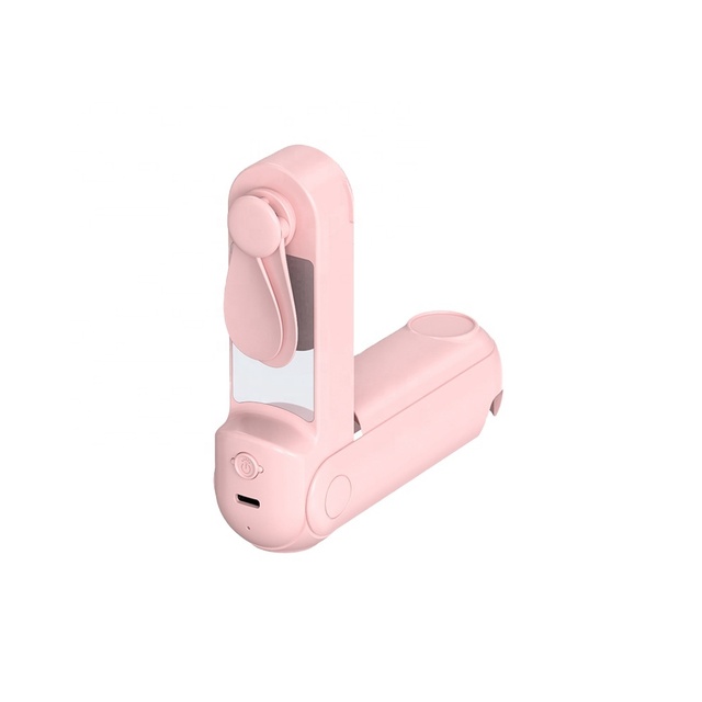Portable Handheld Bladeless Electric Rechargeable USB 5V Mini Type-C Cooling Fan 3-Speed Foldable Design Household