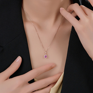 <span class=keywords><strong>Pendentif</strong></span> ovale classique en <span class=keywords><strong>saphir</strong></span> <span class=keywords><strong>rose</strong></span> naturel pour femmes, chaîne en or 18k, bijoux de fête, livraison gratuite - Product Image 3