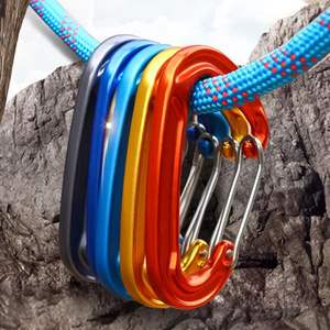 Mousquetons colorés 12kN en aluminium, crochets à ressort 12kN pour hamac - Product Image 4