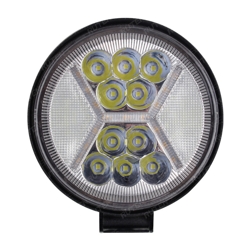 117W 4 Inch Round Car LED Work Light Off-Road Vehicle & Motorcycle Spotlight Auxiliary Driving Lights for Work & Flash
