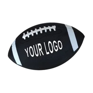 New Arrival Custom Logo Leather Pu Football Professional Size 3 6 9 Black Rugby American Football