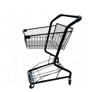 Chariot de supermarché robuste 340L en treillis métallique grande capacité avec roues pivotantes silencieuses pour usage en magasin de détail et kit d'installation - Product Image 1