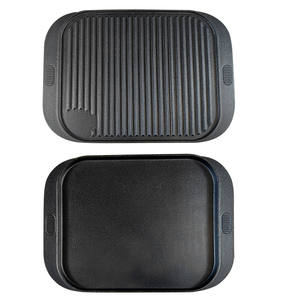 Plaque de cuisson double face en fonte pour barbecue, idéale pour le camping, la cuisson de viande, la friture et comme plateau de service – Accessoire indispensable pour le barbecue - Product Image 4