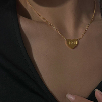 Delicado Collar con Colgante de Corazón con Número de Ángel Grabado 11:11, Joyería de Moda, Collar de Cadena de Acero Inoxidable Chapado en Oro de 18K para Mujer