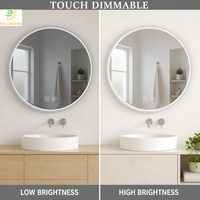Miroir de salle de bain LED à cadre métallique, mural, à intensité variable, avec interrupteur tactile, étanche IP44, miroir de vanité intelligent pour hôtel par Joystar