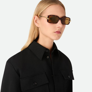 Bottega BV Chic Rectangular Sunglasses Lightweight Acetate <b>Frame</b> Stylish Shades for Daily Travel Driving Veneta - Product Image 2