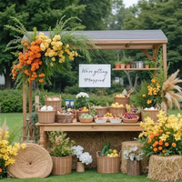 Centres de table floraux rustiques réutilisables pour mariage, dégradé jaune et orange, fleurs artificielles pour la décoration de bar à desserts en extérieur