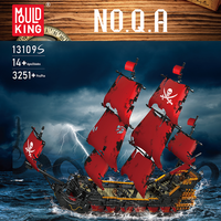 Moule King 13109S 3251PCS Ship Serie QA Revenge Pirate Ship Ornament Model Building Block Model Technical Toy Festival Gift
