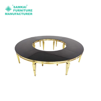 Centre de centres de table et décorations de table de mariage de luxe SK-YHZ-G003 Grand centre de table rond de 3.4m de long 20 places en acier inoxydable