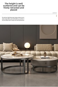 2024 sang trọng hiện đại giản dị bên bảng căn hộ nhỏ có thể truy cập Slate <span class=keywords><strong>MDF</strong></span> gỗ trà cà phê đặt nhà phòng khách đồ nội thất - Product Image 3