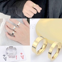 Bagues de couple unisexes en verre géométrique en U, style minimaliste et tendance, bijoux de main européens et américains, best-sellers de niche