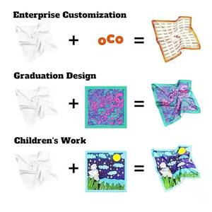 مخصص شخصية فاخرة وشاح الحرير الربيع الخريف الرقمية المطبوعة وشاح مربع باندنا للنساء - Product Image 5