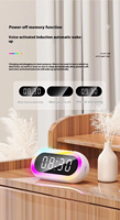 Jam malam Digital LED, jam Alarm kecil lampu RGB multifungsi Speaker