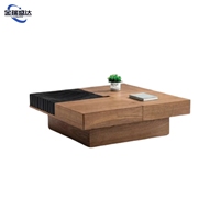 Table basse de style vintage en bois de noyer, design nordique moderne, pour le salon, utilisation domestique, forme carrée, Jinruishengda