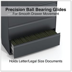 Meuble de classement latéral Alera 42'' x 18,63'' x 52,5'' couleur anthracite avec 4 tiroirs pour dossiers format légal/lettre/A4/A5 - Product Image 6