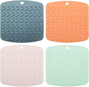 Titular pote silicone Silicone Trivet Mat Antiderrapante resistente ao calor Trivet Almofadas Quentes Jar Abridor Colher Luvas de Forno Placemats